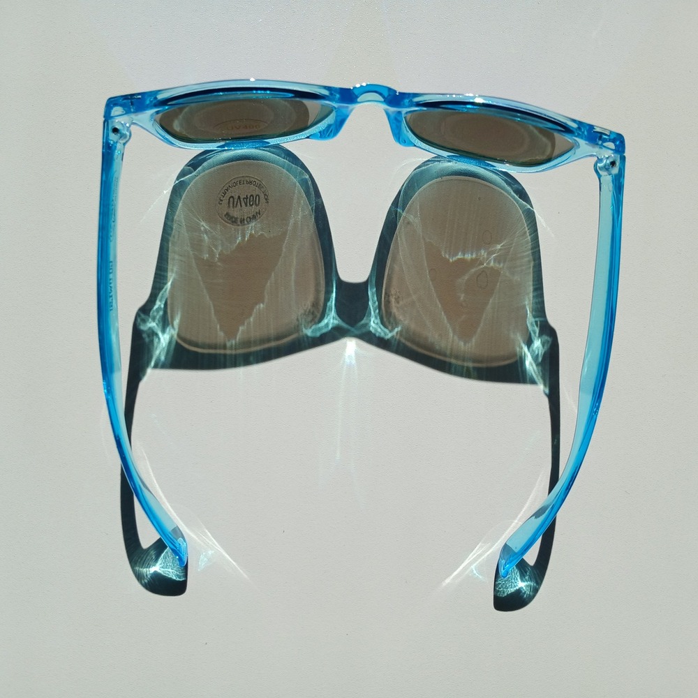 Go Owls! Novelty Sunglasses Blue Frame UV400 Protection Sporty Eyewear